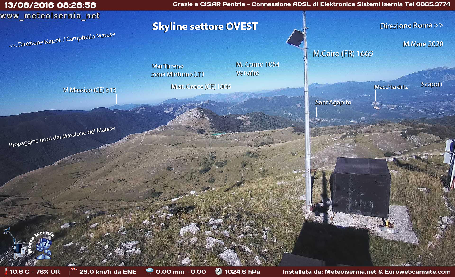 skyline molise webcam Monte Patalecchia ovest