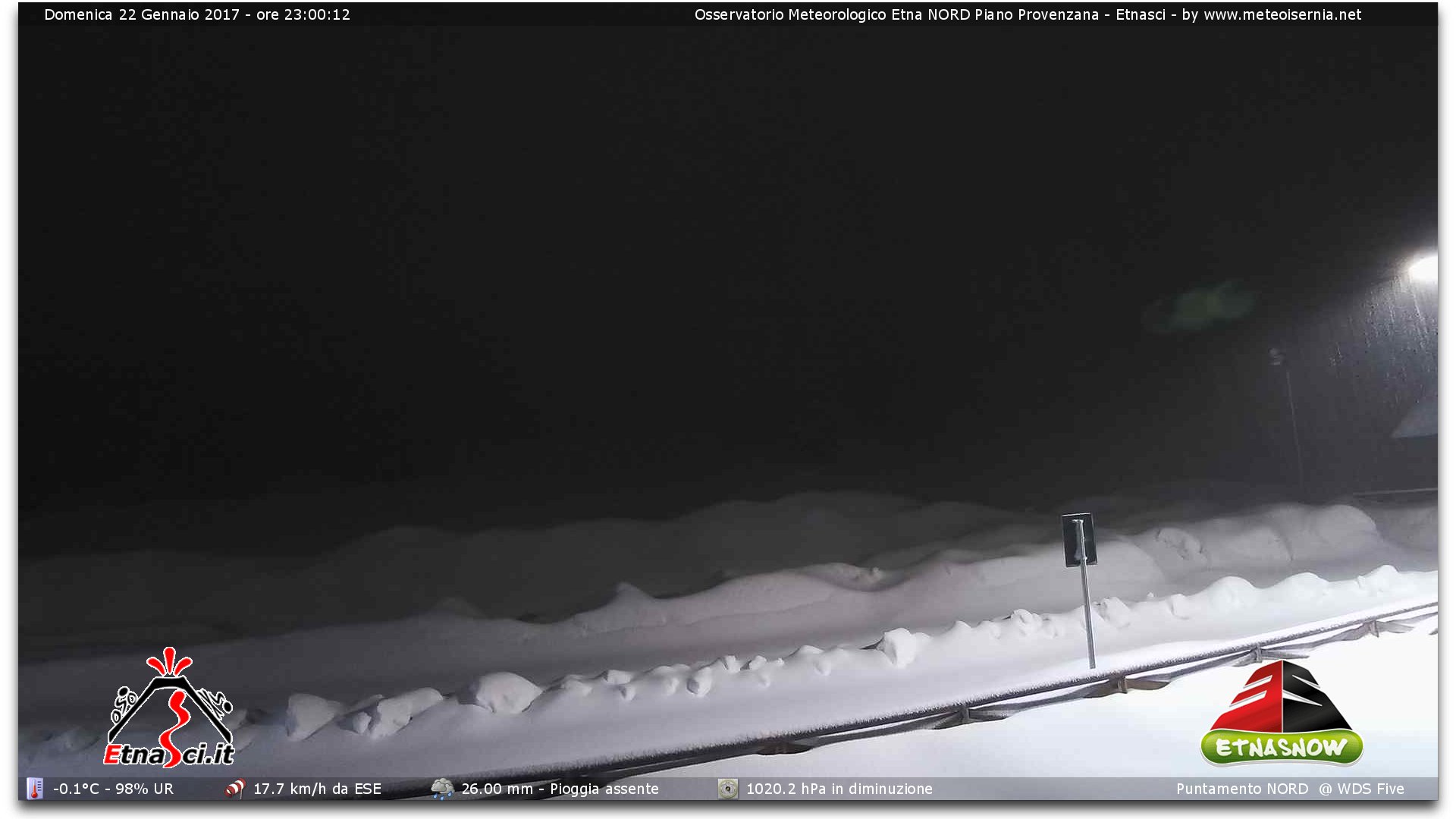 tendenza meteo 23 01 2017 webcam ETNA